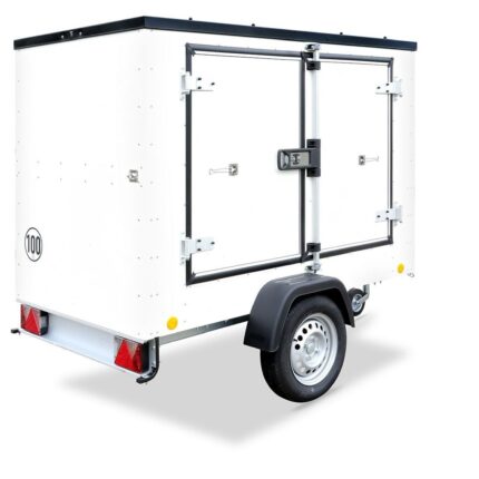 Remorque fourgon TPV KT-EU2 750 kg blanche avec double porte à droite