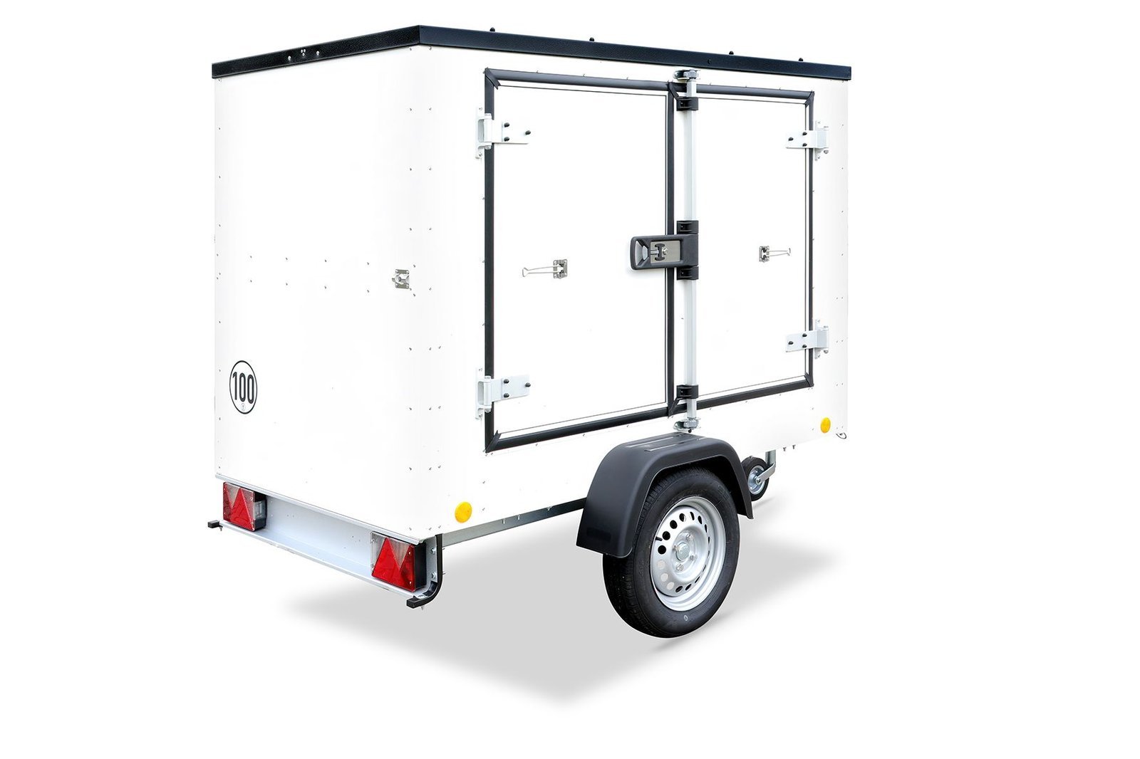 Remorque fourgon TPV KT-EU2 750 kg blanche avec double porte à droite