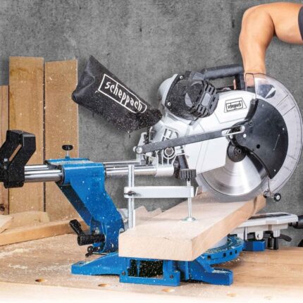 Scie à onglet radiale 2000 W lame 305 mm coupe 330x105 mm double inclinaison table -45/+45 laser – image 1