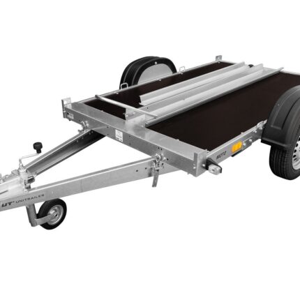 Remorque moto UNITRAILER MOTO 1 rail acier 2200×1303 mm PTAC 300–750 kg – image 1