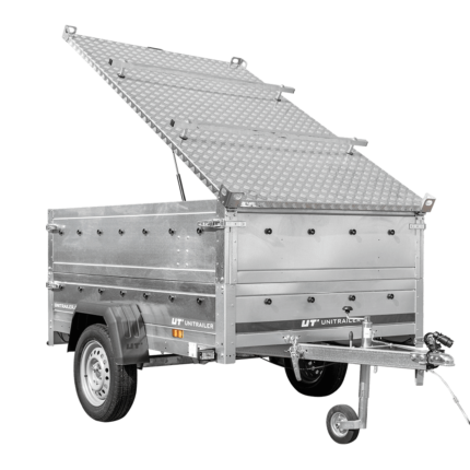 Remorque légère 200x125 UNITRAILER GARDEN 201 KIPP côtés BIS capot aluminium PTAC 750 kg – image 1