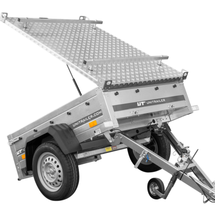 Remorque simple essieu UNITRAILER Garden Trailer 150 KIPP 150x106 capot aluminium – image 1