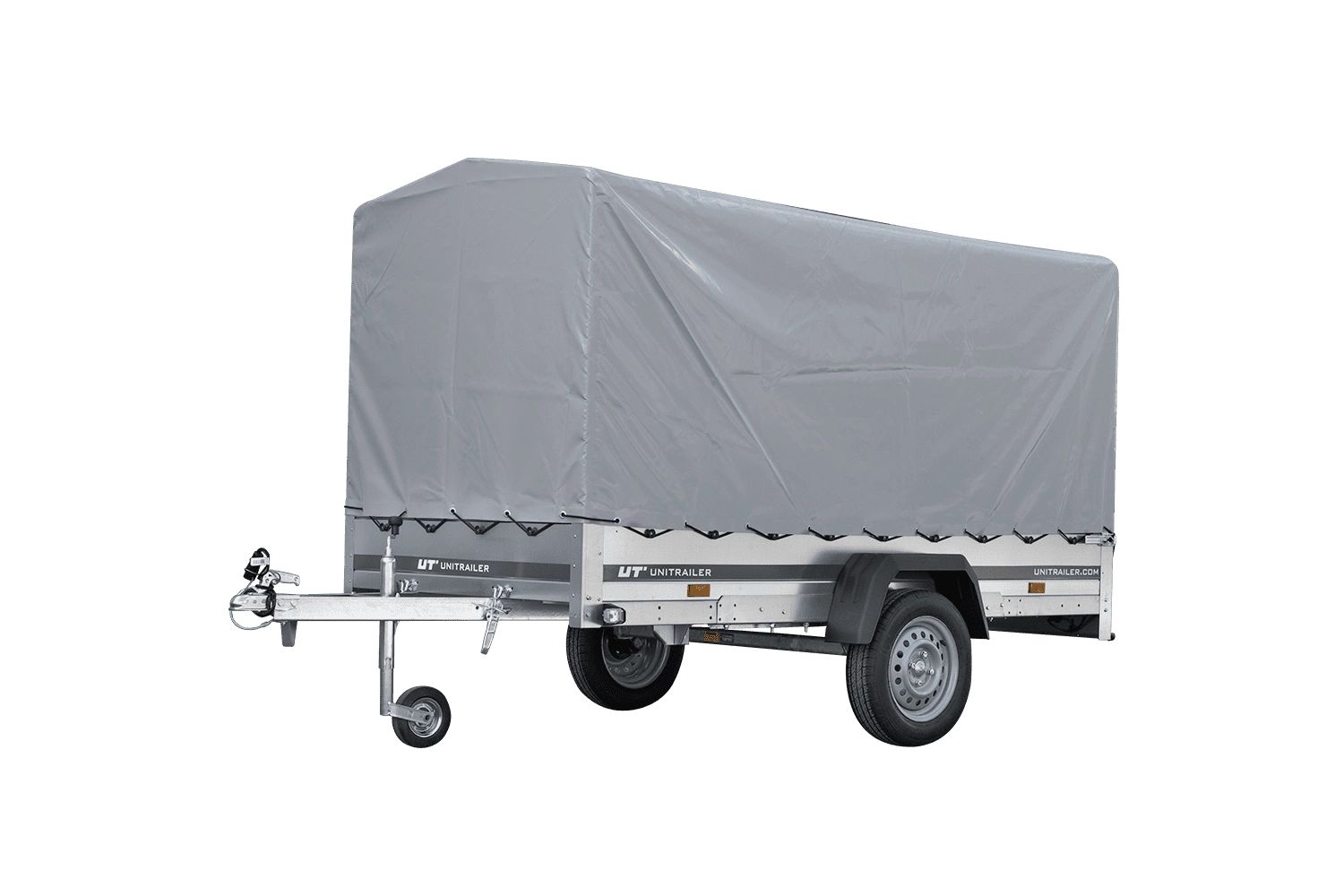 Remorque sur ressorts UNITRAILER Garden 264/R KIPP 264x125 châssis H-1100 bâche grise – image 1