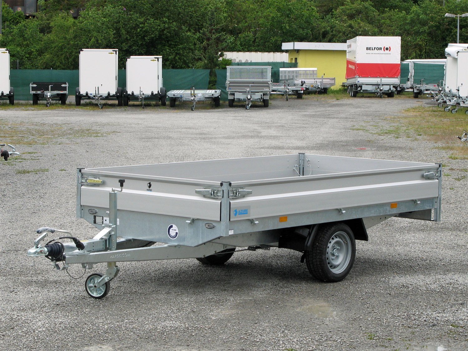 Remorque plateau Hapert Azure H-1 1500 4050 x 1800 à châssis surbaissé
