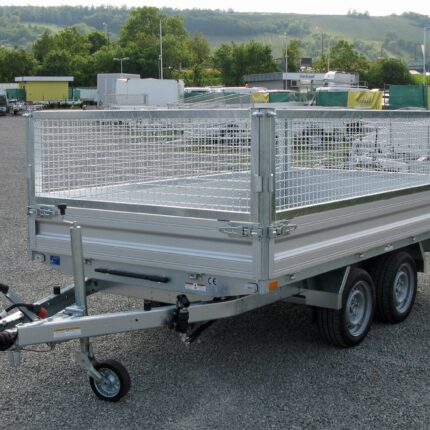 Remorque benne arrière Humbaur HUK 273117 avec pompe électrique et rehausse grillagée