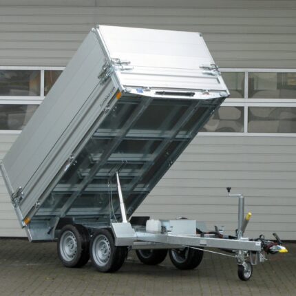 Remorque benne arrière Humbaur HUK 303117 aluminium avec pompe électrique et rehausse 350 mm