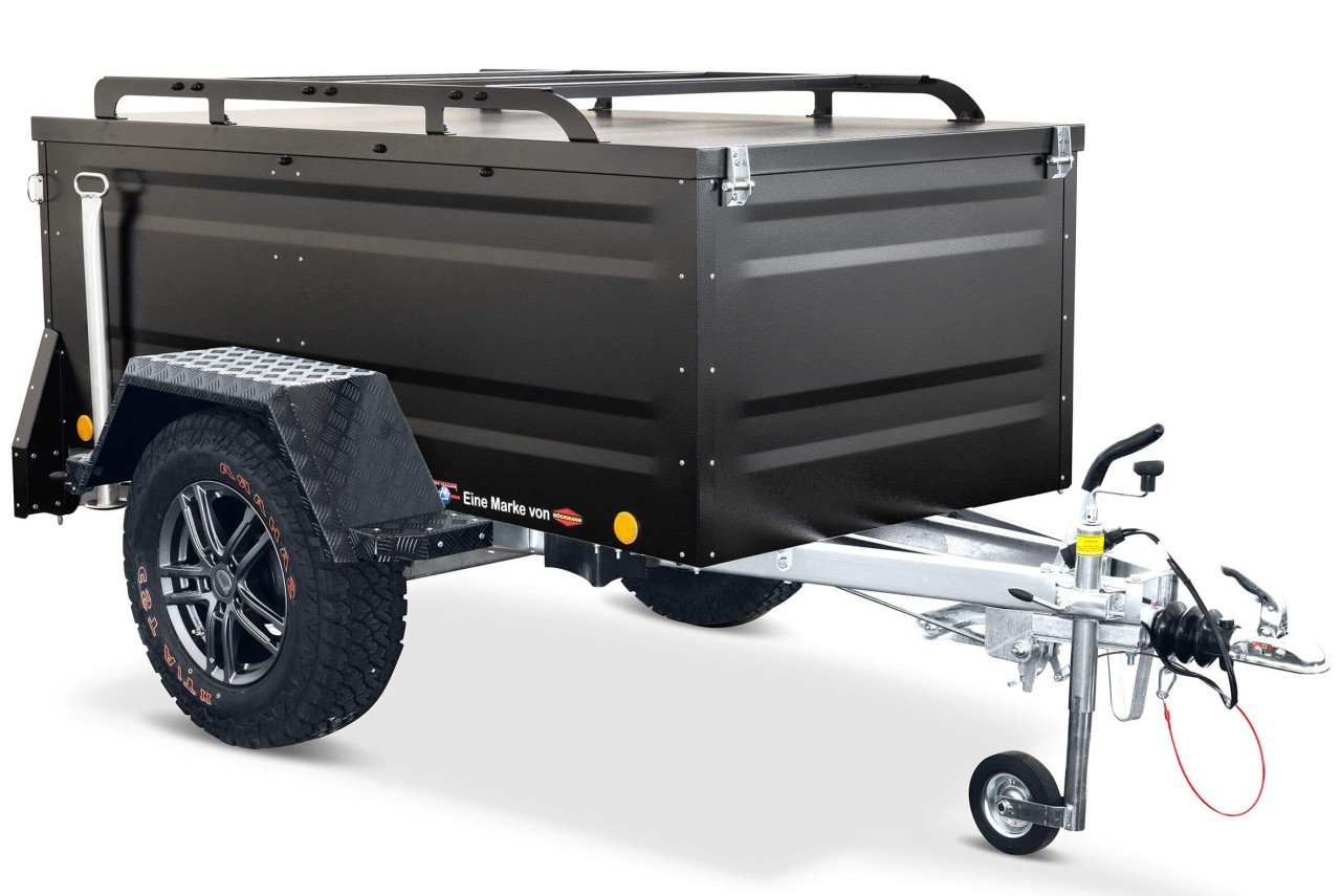 Remorque tout-terrain KT-EB2 1000 kg noire pour tente de toit