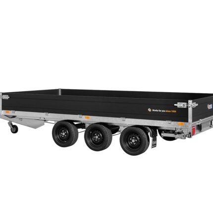 Remorque plateau Saris PL 506 204 3500 3 HD Heavy Duty à trois essieux